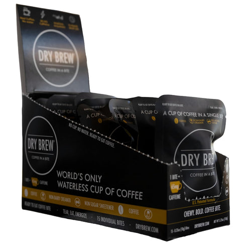 65mg 15 Dry Brew Coffee in a Bite, Chewy Ready to Eat, Caffeine each, Non-dairy Creamer - Bites