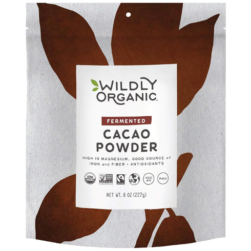 Wildly Organic Fermented Cacao Powder 8 Oz Bag - Organic, Non-Alkalized, Minimally
