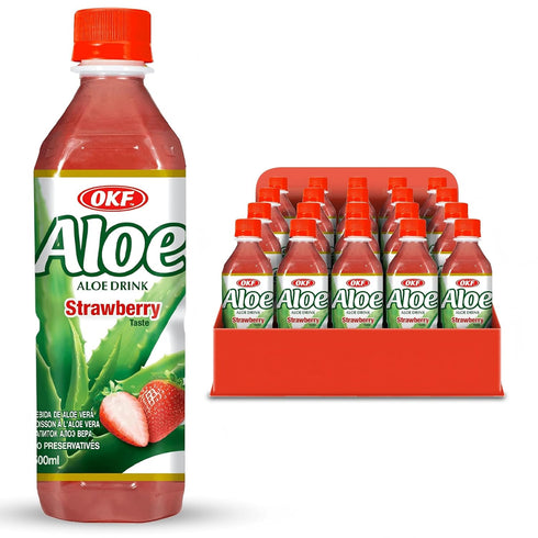 OKF Aloe Vera Drink Juice with Pure Aloe Pulp, Variety, 16.9 oz.