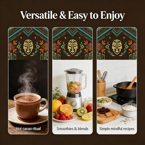 Wdvpue 100% Maia Ceremonial Cacao - Pure Natural, Enhanced with Flavanol, Theobromine, Magnesium & Natural Flavonoids