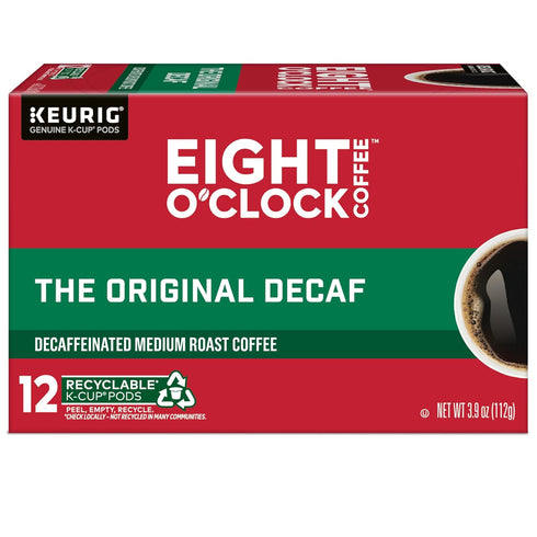 12 Count (Pack 6) Eight O'Clock Coffee The Original Decaf, Single-Serve Coffee K-Cup Pods, Medium Roast