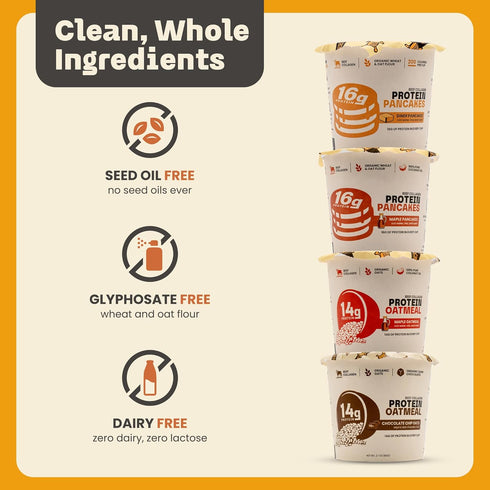 Pack 12 Pack 1416g Beef Cakes Protein Breakfast Variety Instant Protein Pancakes and Oatmeal Cups Protein, Beef