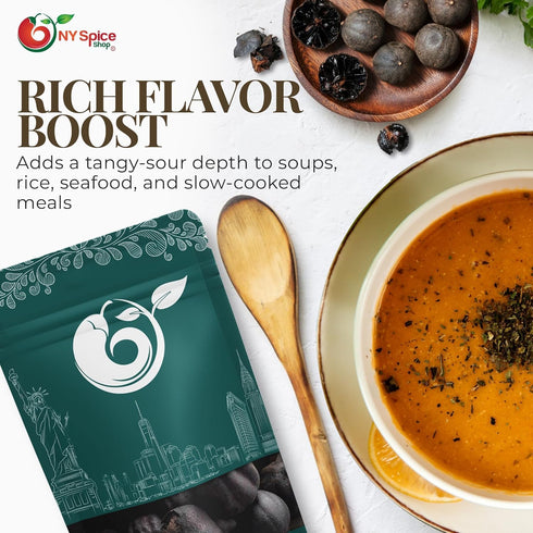 3 NY Spice Shop Whole Dried Black Lemons - Pound Citrus limon - Natural Sun-Dried Loomi - Tangy Citrus Pods for Middle