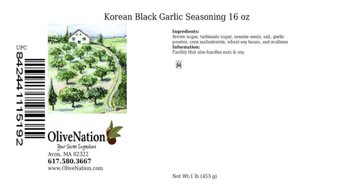 16 OliveNation Korean Black Garlic Spice Blend, Classic Asian Flavors for Marinades, Rubs, Seasoning, Non-GMO, Kosher