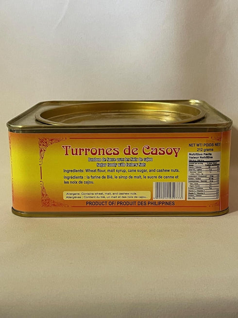 Aling Conching 212g Turrones de Casoy, Cashew Candy in Can, Net Wt