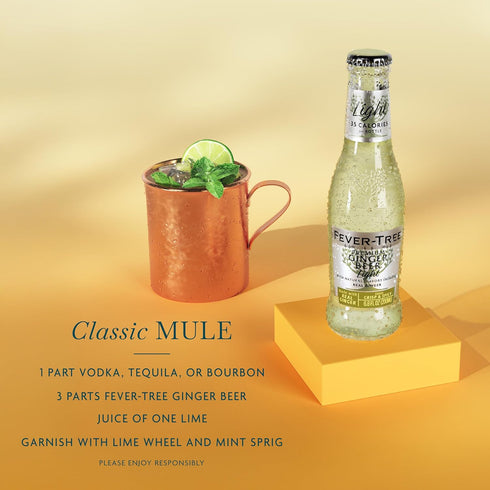 6.8 oz (24 Fever-Tree Light Ginger Beer, fl Bottles) Lower in Calories, No Artificial Sweeteners, Flavorings