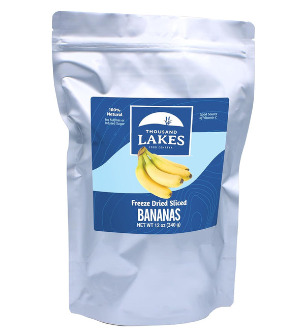 Thousand Lakes Freeze Dried Fruit - Sliced Bananas - Bulk 12 ounces