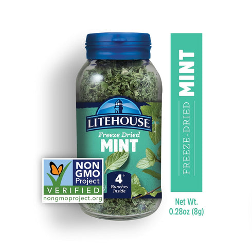 4 0.28 4-Pack Litehouse Freeze Dried Mint - Substitute for Fresh Mint, Jar Equal to Mint Fresh Bunches, Organic, Mint