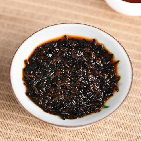 SANRAN 2015, 12.60oz Pu Erh Tea, Aged Puer Tea Cake, Ripe Puerh Black Tea, Year