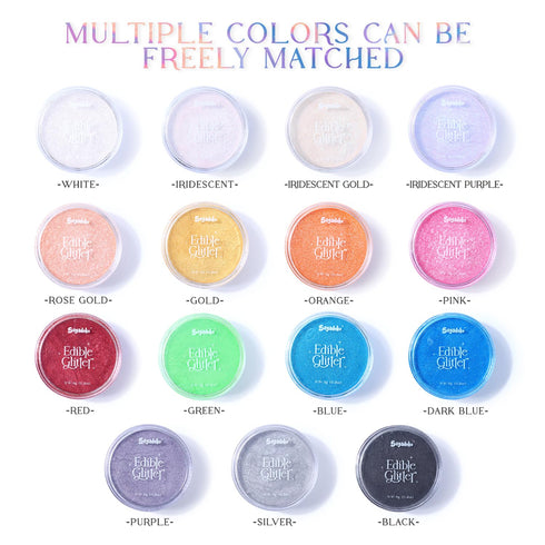 2 Set 6g/bottle, Shimmer Color Edible Glitter for Drinks, Blue and Pink Food Grade Luster Dust, Edible Glitter for Baby