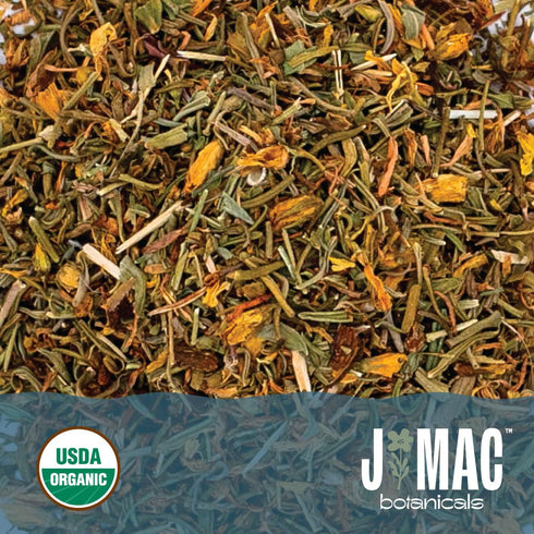 J Mac Botanicals, Organic St Johns Wort herb (4 oz) loose leaf St. John's Wort, Certified USDA Organic by Organic Certifiers, Inc., European Harvest, Packaged in the USA, Quality Resealable Bag