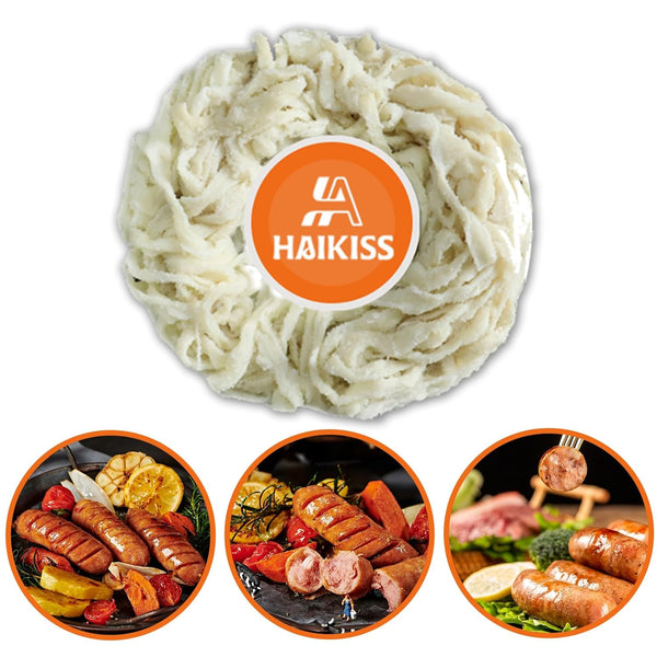 Natural Sausage Casing, Edible Casings for Sausage Making, Grade A, Pre-Tubed, Great