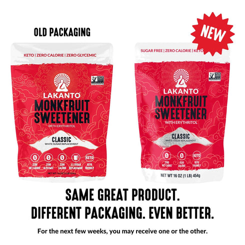Lakanto Classic Monk Fruit Sweetener with Erythritol, Zero Calorie Sugar Substitute for Baking