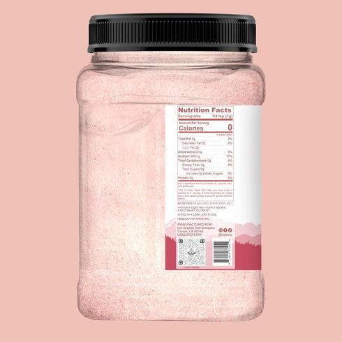 2.5 Lbs 100% 84 LA SALT CO Kashmir Pink Himalayan Salt Jar, X-Fine | Pure, Food Grade with Trace Minerals | Kosher