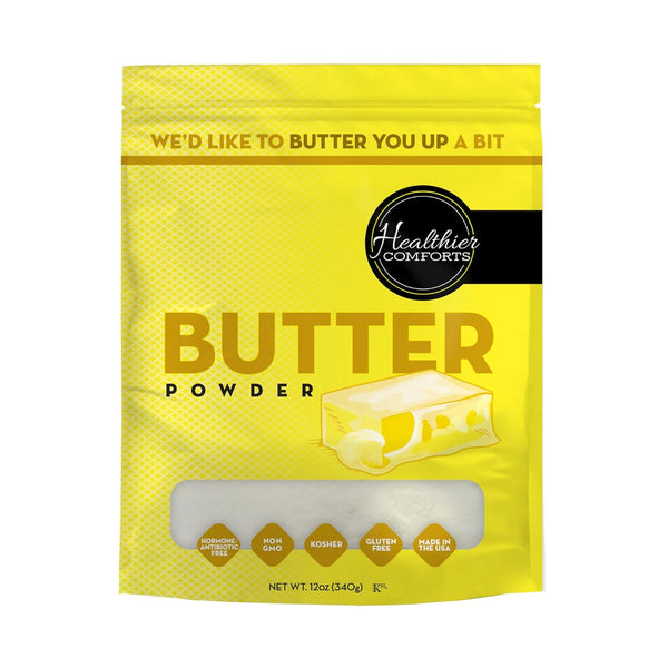 Healthier Comforts Butter Powder | Dehydrated, Shelf Stable Butter | Kosher, Gluten