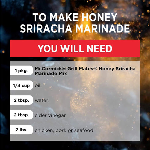 McCormick Grill Mates Honey Sriracha Marinade Mix 1 oz (Pack of 12)