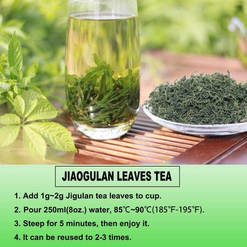 Wild Jiaogulan Tea Leaves, Gynostemma Tea, 3.5oz (100g), 100% Natural, Sugar Free, Non-GMO