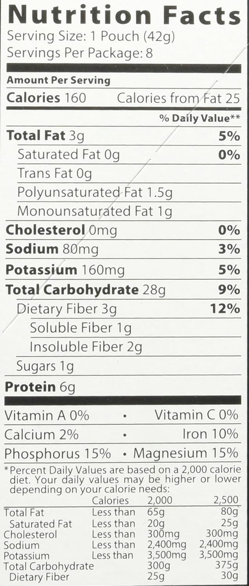 Better Oats 8 (Pack 2) Raw Pure & Simple Organic Bare, Instant Multigrain Hot Cereal with Flax, Pouches