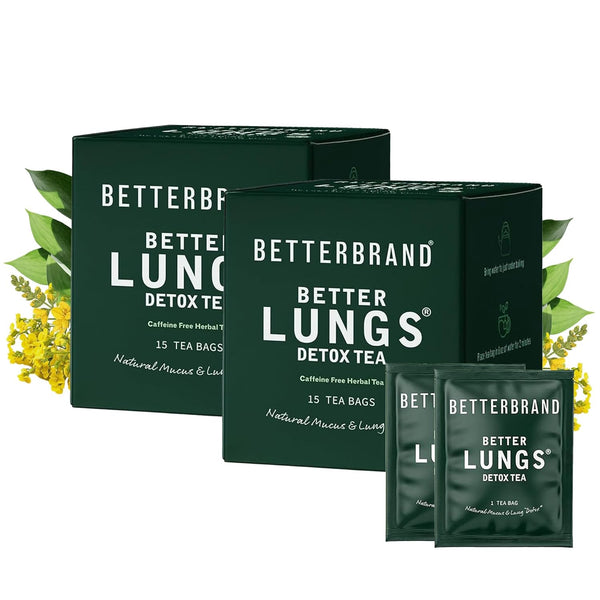 Betterbrand Mullein Tea Bags for Lung Detox - Respiratory Support with Thyme,