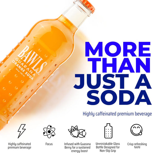 Bawls 10oz 12 Pack Guarana Mandarin Orange, Guarana Drink, Guarana Soda, Guarana Fueled Soda for Energy, High Energy