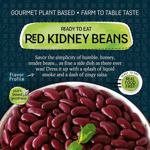 14.1 Oz (Pack 1) Mediterranean, Ready to Eat Red Kidney Beans, Gluten Free, Plant Based, Vegan, No Preservatives, No