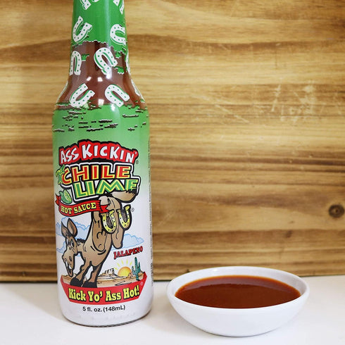 5 oz ASS KICKIN' Chili Lime Hot Sauce - - Premium Gourmet Hot Sauce for Chicken Wings and Breakfast Burritos Perfect
