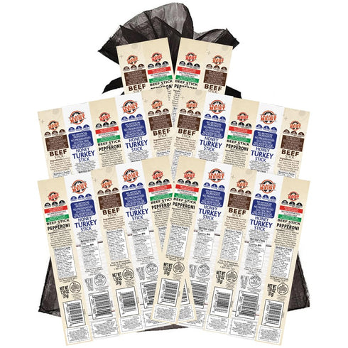 Trail's Best 24-Piece 1.1oz Beef Stick Samplers (Beef, Pepperoni and Turkey)