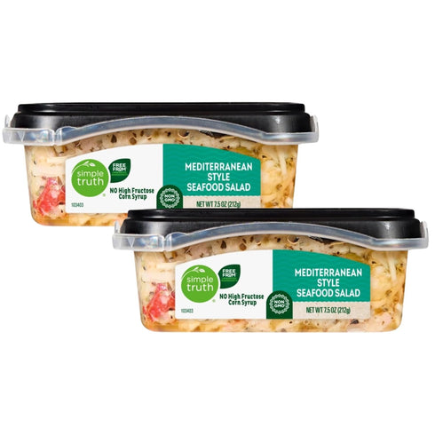 Generic Mediterranean Style Seafood Salad, Ready to Eat, Flavorful Seafood Mix, 7.5 oz,