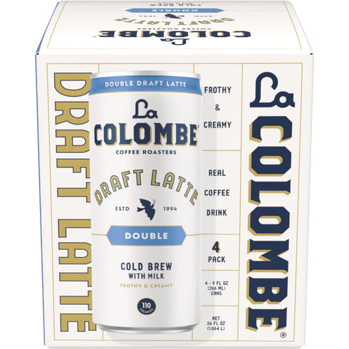 La Colombe Double Shot Draft Latte, 9 Fluid Ounce, 4 Count, Cold-Pressed Espresso and Frothed Milk