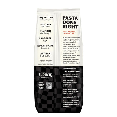30g 10oz (Pack 6) Al Dente Protein Pasta Roasted Garlic Fettuccine High Protein, Lower Carb, High Fiber. Artisanal