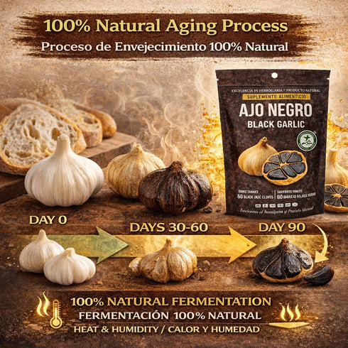 60 100% Ajo Negro (Black Garlic) - Whole Cloves - Natural Superfood Dietary Supplement - High in Antioxidants