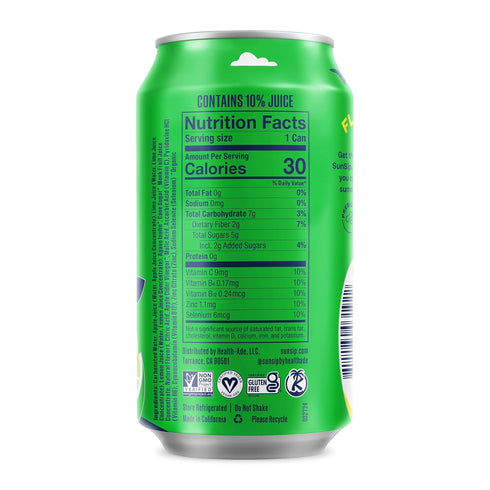 5g 11.5 oz (12 Pack) SunSip Prebiotic Soda by Health-Ade, Better-for-You Soda Swap, Beverage with Vitamins & Minerals
