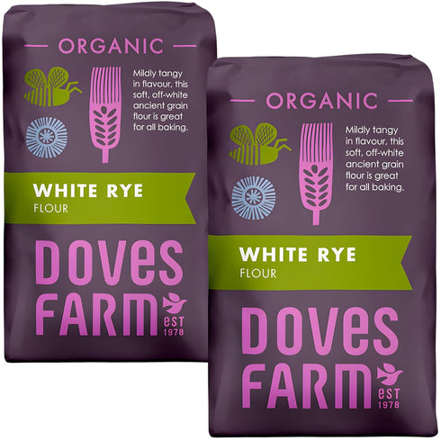 Doves Farm Organic White Rye Flour 2.2 lb (Pack of 2) -