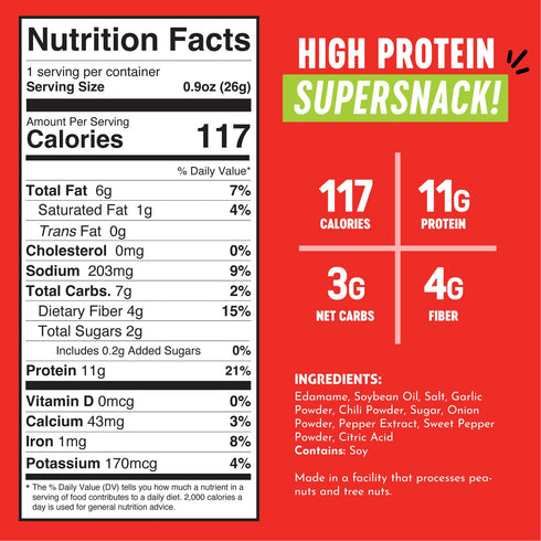 Pack 0.9oz 10 Pack The Only Bean Crunchy Roasted Edamame Snacks (Sriracha), Protein Keto Food, Gluten Free, Asian