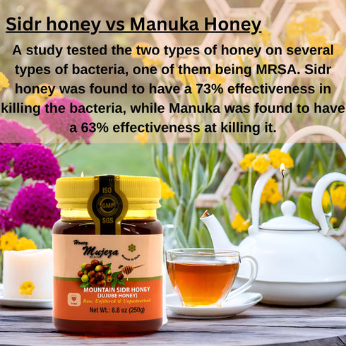 Authentic Mountain Sidr Honey, 100% Natural Raw Liquid Honey (250g / 8.8oz), Gluten Free