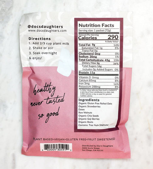 Doc's Daughters (6 Pack) Superfood Overnight Oats - Strawberry Shortcake