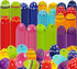 Chochkees 100-Pack 2.3" Inch Printed Easter Eggs Fillable with Hinge Bulk Colorful Painted Plastic Easter Eggs, Perfect