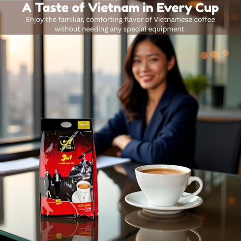 G7 3-in-1 100 x16g (1 Pack) Trung Nguyen Instant Premium Vietnamese Coffee Servings Sticks Beverage Vietnam Origin