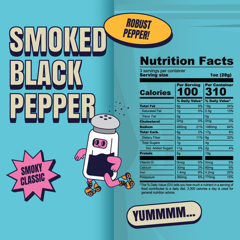 Louisville Vegan Jerky, Smoked Black Pepper, 19 Grams Non-GMO Soy Protein, Gluten-Free High Protein Snacks, 3 oz, 3 Pack