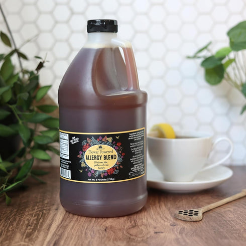 6 HONEY FEAST Pounds Bulk Allergy Blend Honey - Vast American, Florida Crafted, Raw & Unfiltered, High Pollen Content