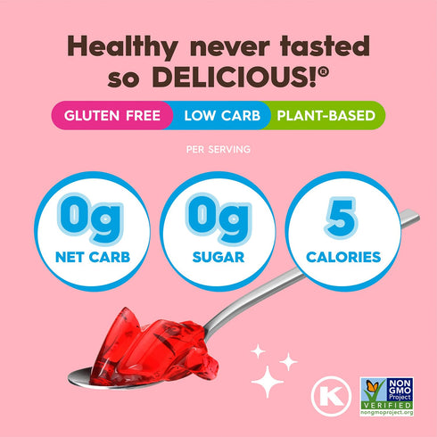 Simply Delish Plant Based Natural Strawberry Jel Dessert, 6 Pack, Zero Sugar, Gluten Free, Vegan