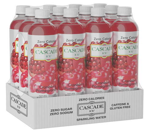 Cascade Ice 17.2 (Pack 12) Zero Cal Sparkling Water, Cranberry Pomegranate, Fluid Ounce