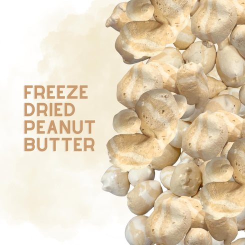 2 oz Peanut Butter Flavored Freeze-Dried Taffy Crunchy & Airy Snack Bite-Size Pieces Ships in Box Bold Taste & Light