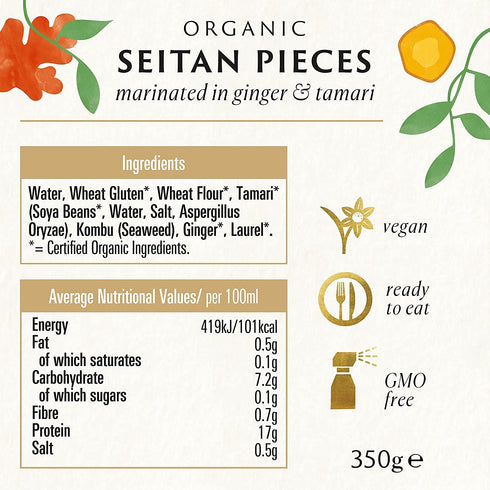 Biona 350g Organic - Seitan Pieces (in Soya Sauce & Ginger)