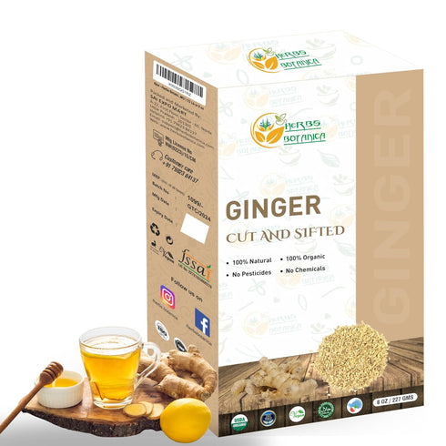 Herbs Botanica Organic Dried Ginger Root, Cut and Sifted for Teas and Tinctures, 1/2 Lb