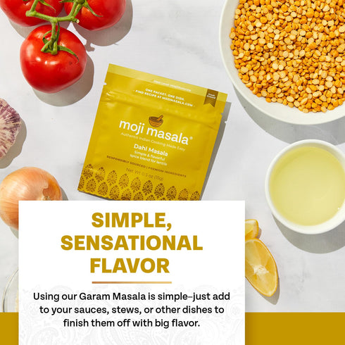 moji masala Indian Spice Kits – Dahl Masala Spice Blend – Vegan Seasoning Set for Authentic Indian Food at Home –