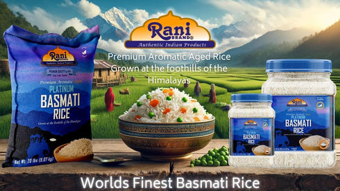 48oz (3lbs) 1.36kg Rani Platinum White Basmati Rice Extra Long Aged PET Jar ~ All Natural | Gluten Friendly | Vegan |