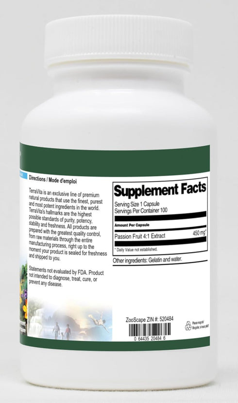 Terravita 4:1 450 (100 520484) Passion Fruit Extract - mg Capsules, ZIN: