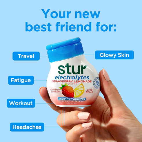 5 90 Stur Electrolyte Water Enhancer | Sweetened with Stevia | High in Antioxidant Vitamin C | Sugar Free | Zero