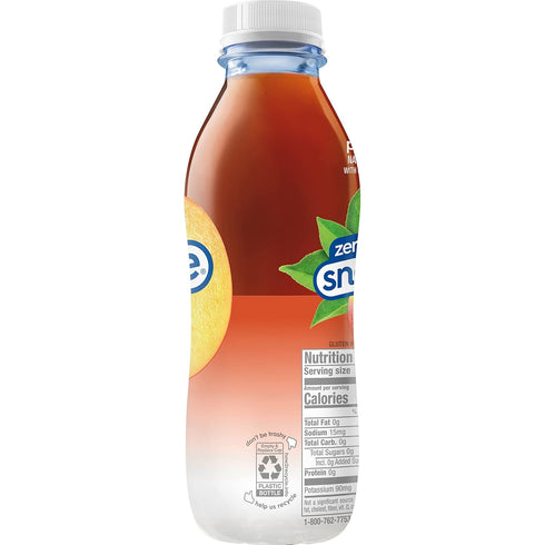 16 oz (Pack 12) Snapple Zero Sugar Peach Tea, fl recycled plastic bottle
